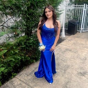 Clarisse Royal Blue Prom Dress + Matching Bow Tie & Pocket Square